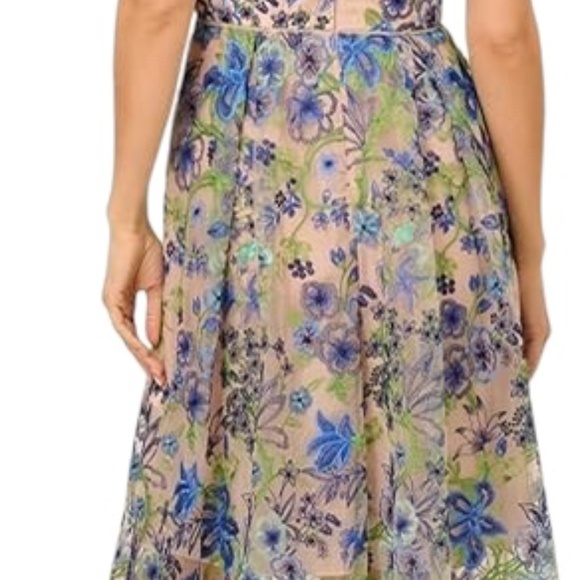 NWOT Adrianna Papell Women's Embroidered Fit and Flare Dress, Size 10 - Picture 4 of 12